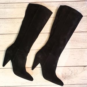Black suede boots NEVER WORN
